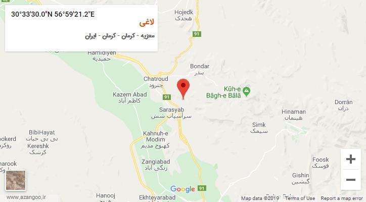 روستای لاغی بر روی نقشه
