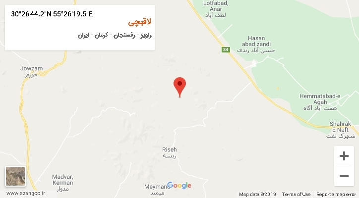 روستای لاقیچی بر روی نقشه