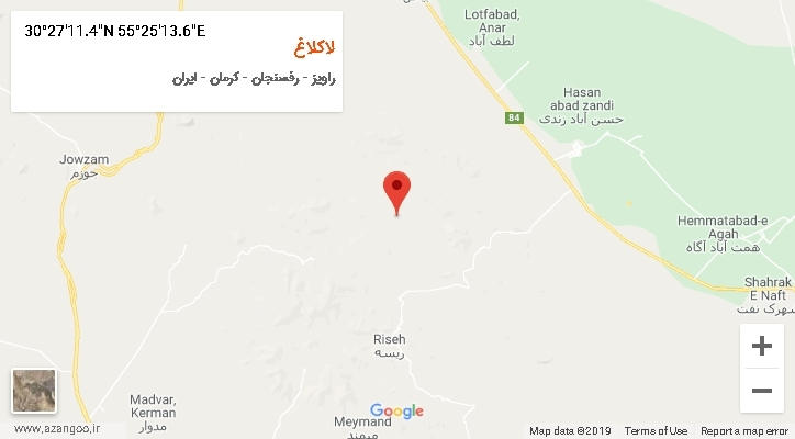 روستای لاکلاغ بر روی نقشه