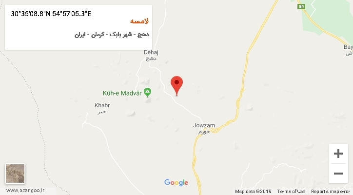 روستای لامسه بر روی نقشه