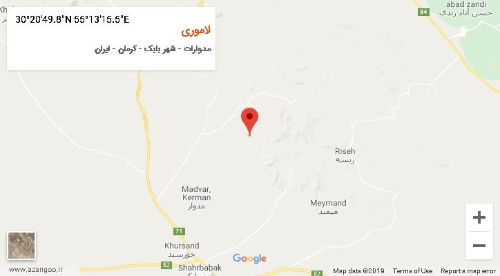 روستای لاموری بر روی نقشه