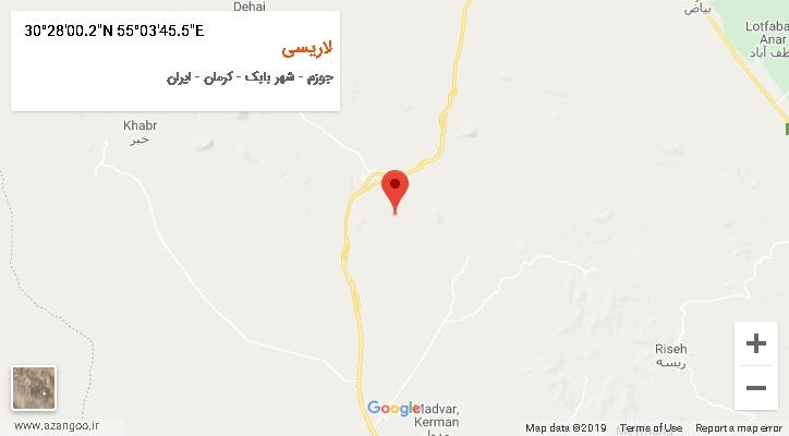 روستای لاریسی بر روی نقشه