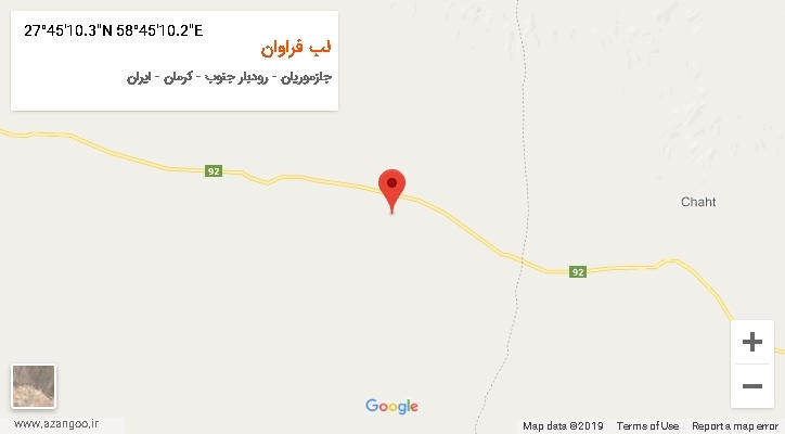 روستای لب فراوان بر روی نقشه