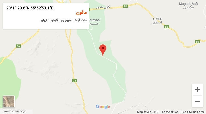روستای مافون بر روی نقشه