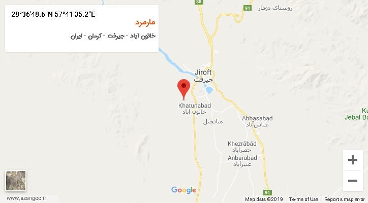 روستای مارمرد بر روی نقشه