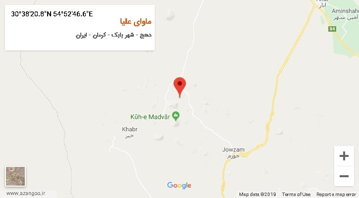 روستای ماوای علیا بر روی نقشه