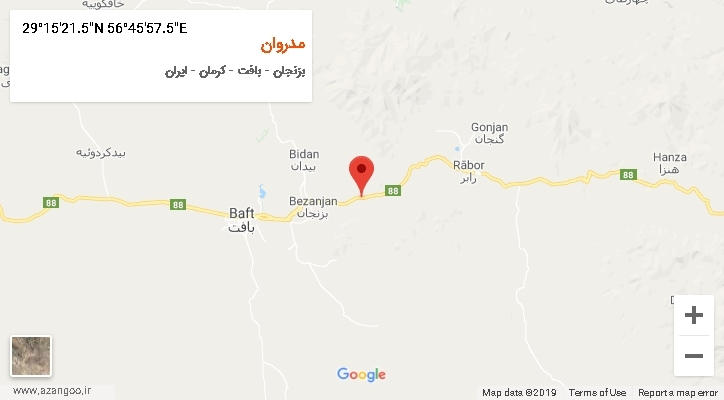 روستای مدروان بر روی نقشه