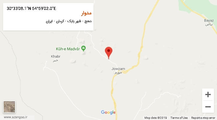 روستای مدوار بر روی نقشه