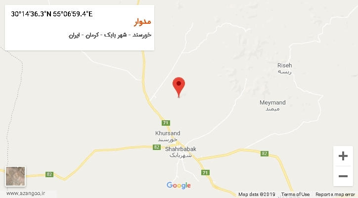 روستای مدوار بر روی نقشه
