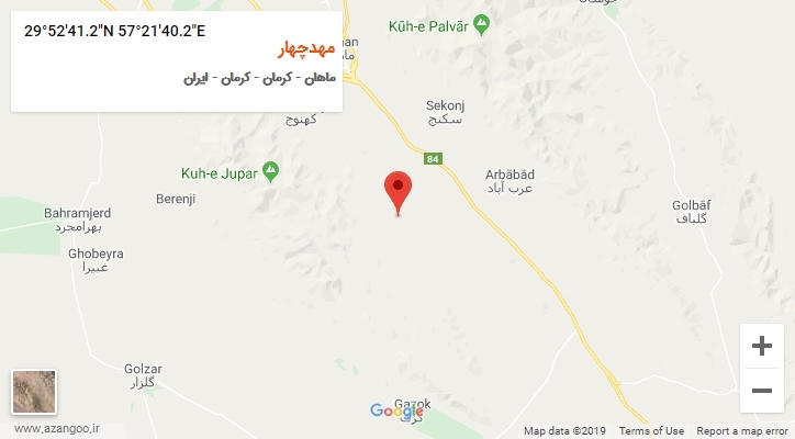 روستای مهدچهار بر روی نقشه