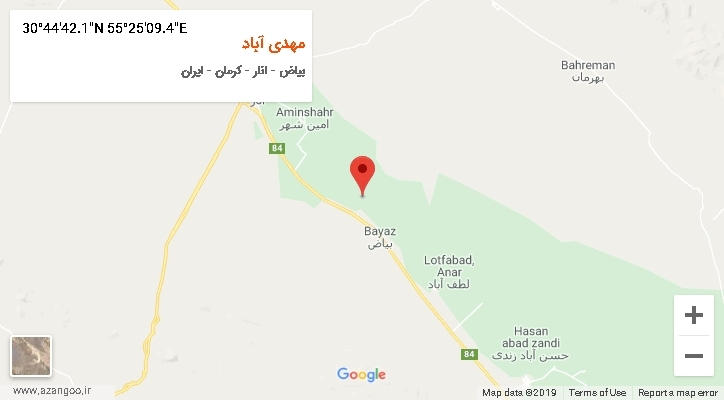 روستای مهدی آباد بر روی نقشه