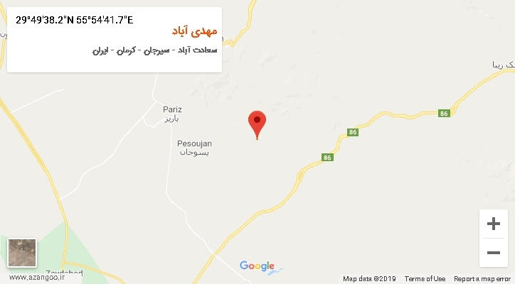 روستای مهدی آباد بر روی نقشه