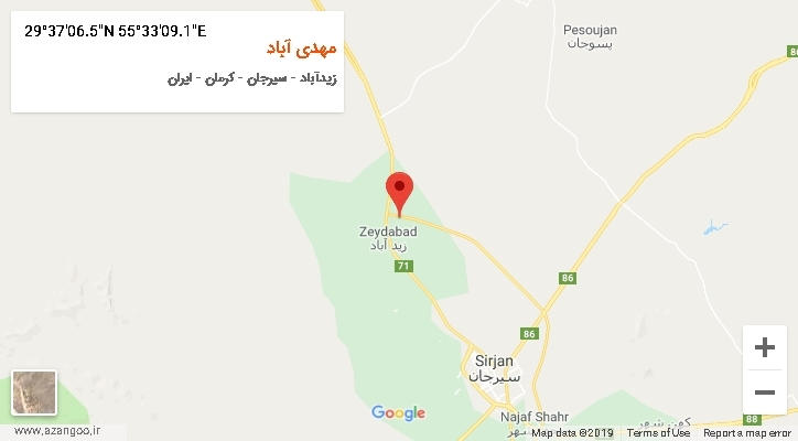 روستای مهدی آباد بر روی نقشه