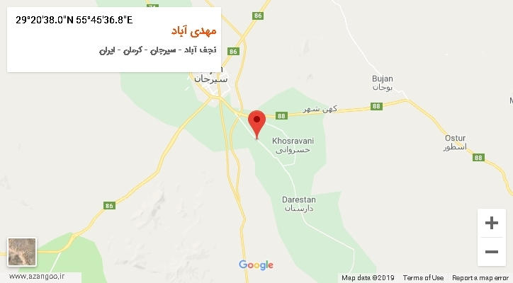 روستای مهدی آباد بر روی نقشه