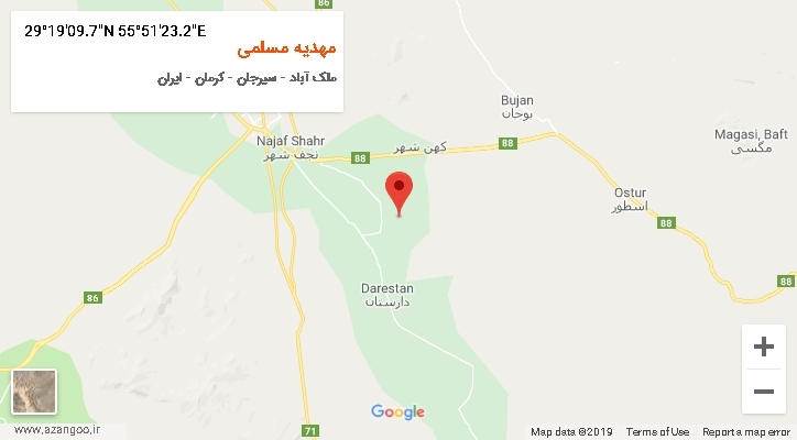 روستای مهدیه مسلمی بر روی نقشه