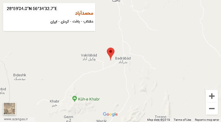 روستای محمدآباد بر روی نقشه