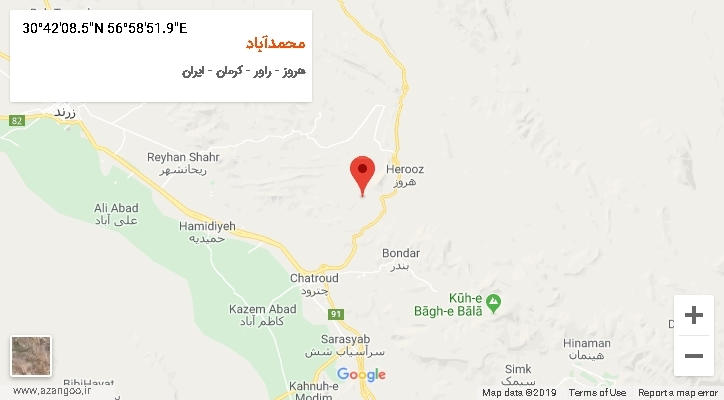 روستای محمدآباد بر روی نقشه