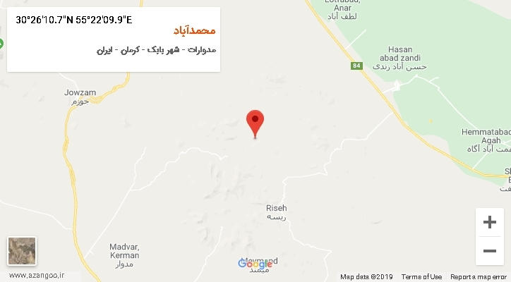 روستای محمدآباد بر روی نقشه