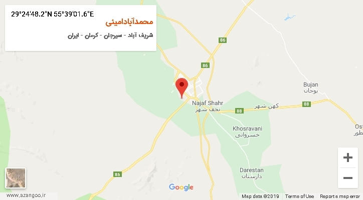 روستای محمدآبادامینی بر روی نقشه