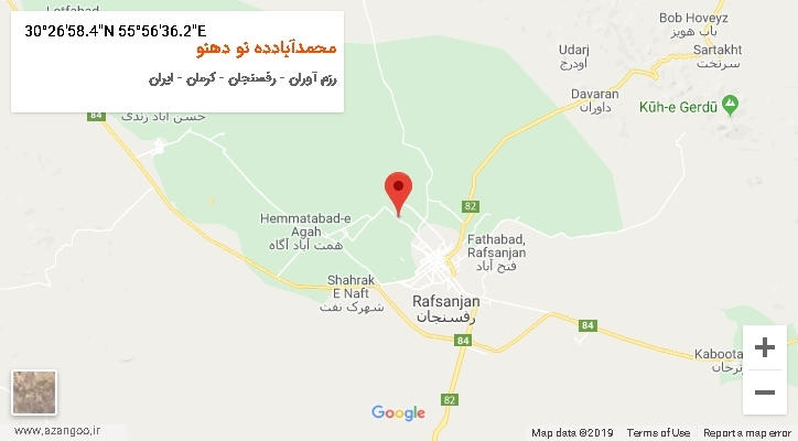 روستای محمدآبادده نو دهنو بر روی نقشه