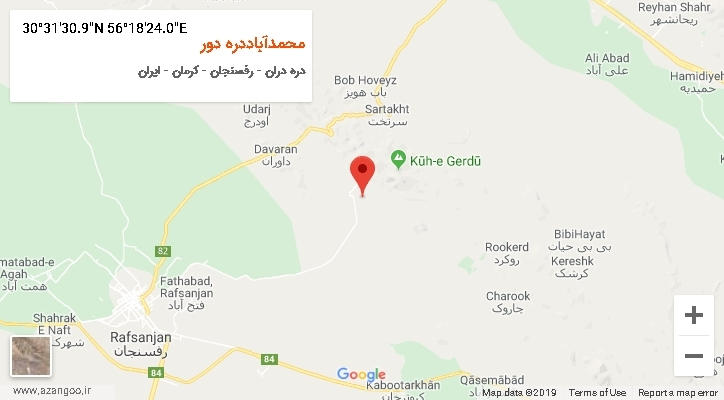 روستای محمدآباددره دور بر روی نقشه