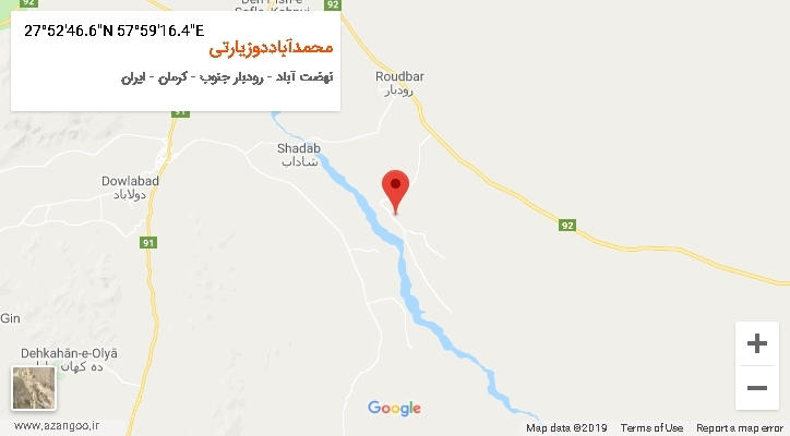 روستای محمدآباددوزیارتی بر روی نقشه
