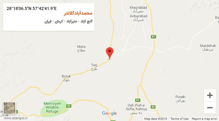 روستای محمدآبادکلانتر بر روی نقشه