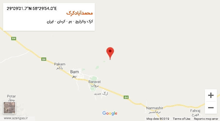 روستای محمدآبادکرک بر روی نقشه