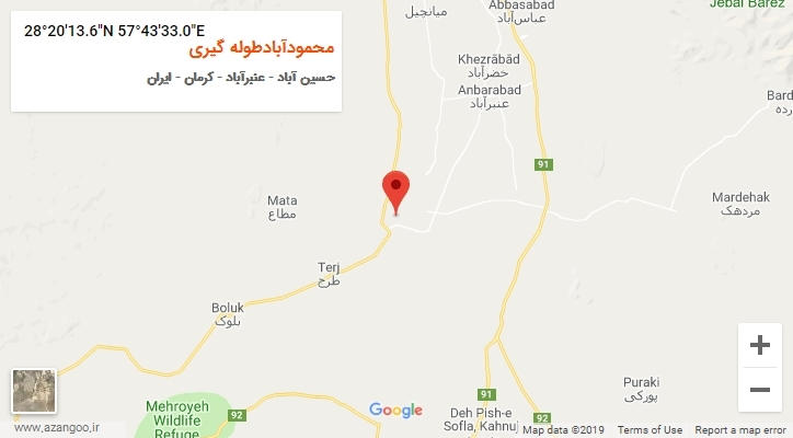 روستای محمودآبادطوله گیری بر روی نقشه