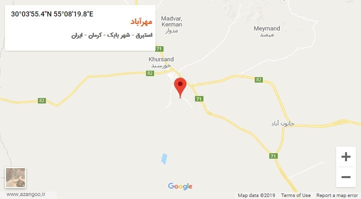 روستای مهرآباد بر روی نقشه
