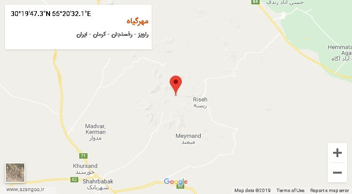 روستای مهرگیاه بر روی نقشه