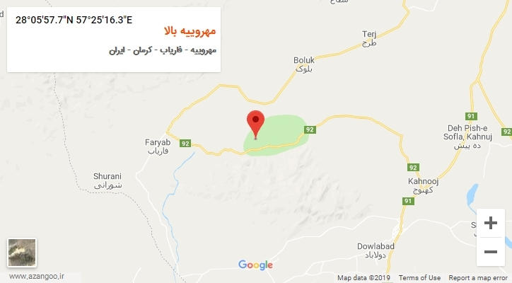 روستای مهروییه بالا بر روی نقشه