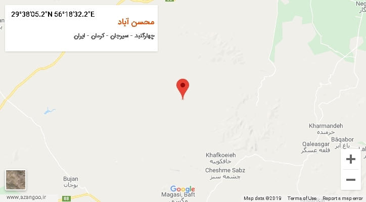 روستای محسن آباد بر روی نقشه