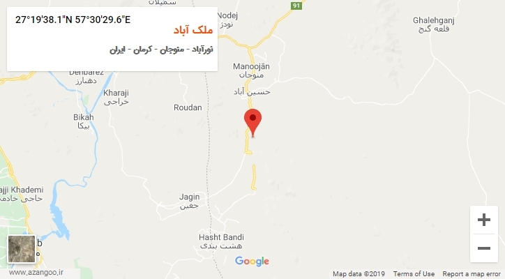 روستای ملک آباد بر روی نقشه