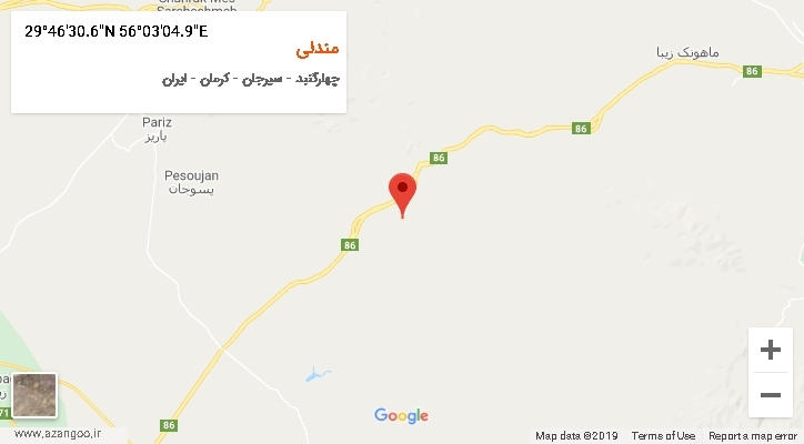 روستای مندلی بر روی نقشه