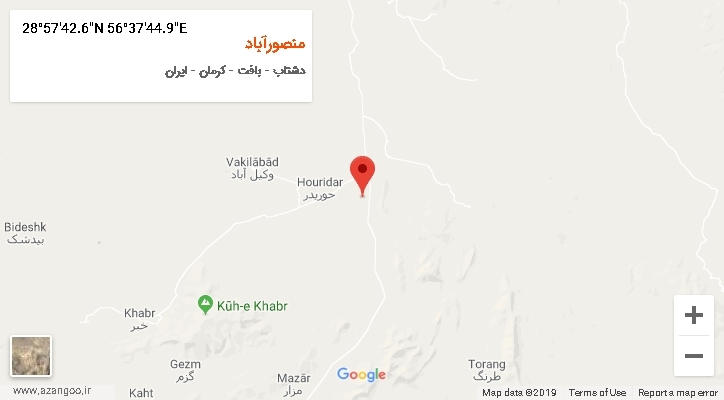 روستای منصورآباد بر روی نقشه