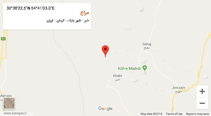 روستای مراع بر روی نقشه