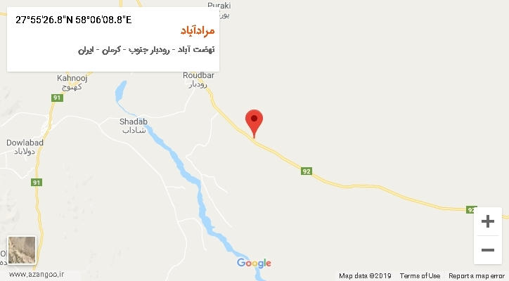 روستای مرادآباد بر روی نقشه