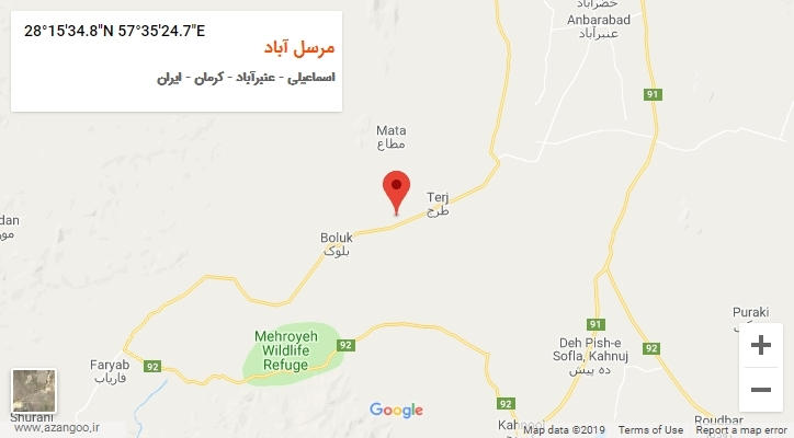 روستای مرسل آباد بر روی نقشه