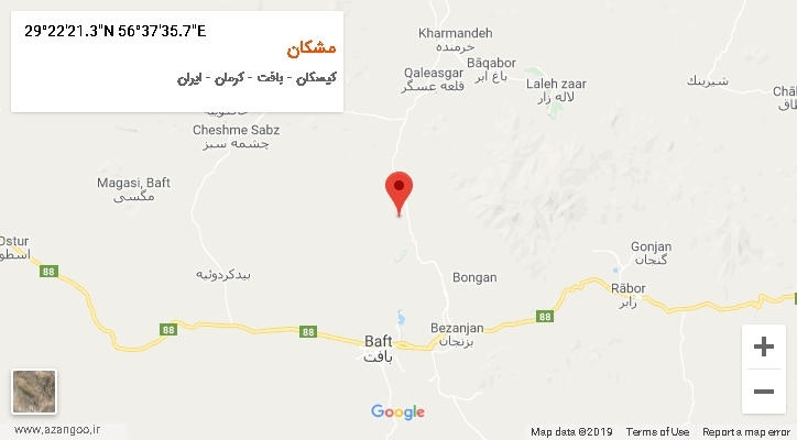 روستای مشکان بر روی نقشه