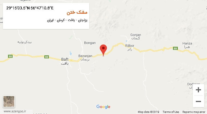 روستای مشک ختن بر روی نقشه
