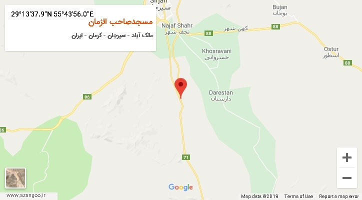 روستای مسجدصاحب الزمان بر روی نقشه