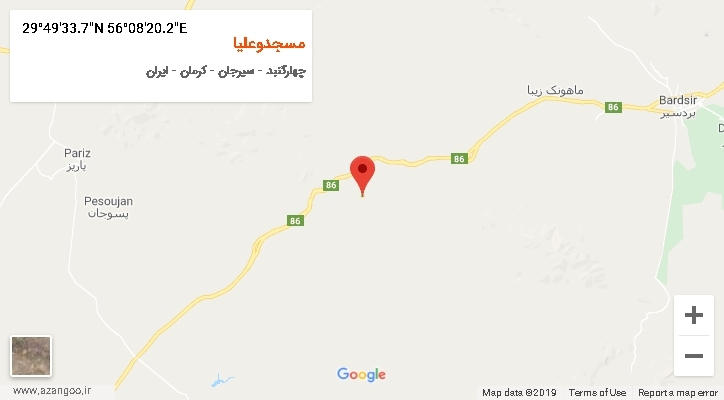 روستای مسجدوعلیا بر روی نقشه