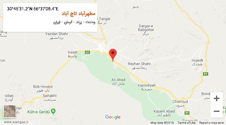 روستای مطهرآباد تاج آباد بر روی نقشه