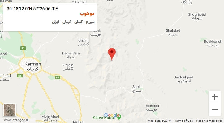 روستای موهوب بر روی نقشه