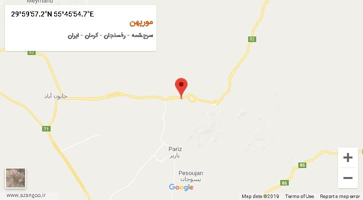 روستای مورپهن بر روی نقشه