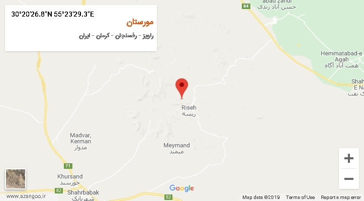 روستای مورستان بر روی نقشه
