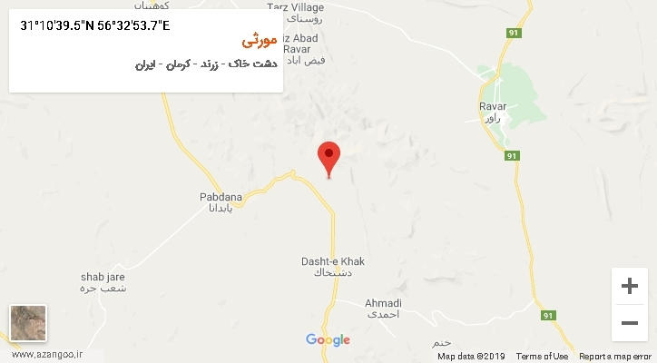 روستای مورثی بر روی نقشه