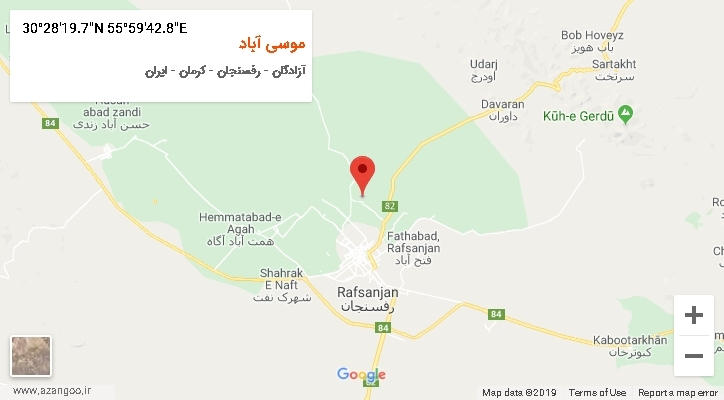 روستای موسی آباد بر روی نقشه