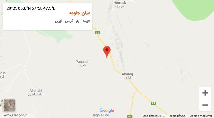 روستای میان جاویه بر روی نقشه
